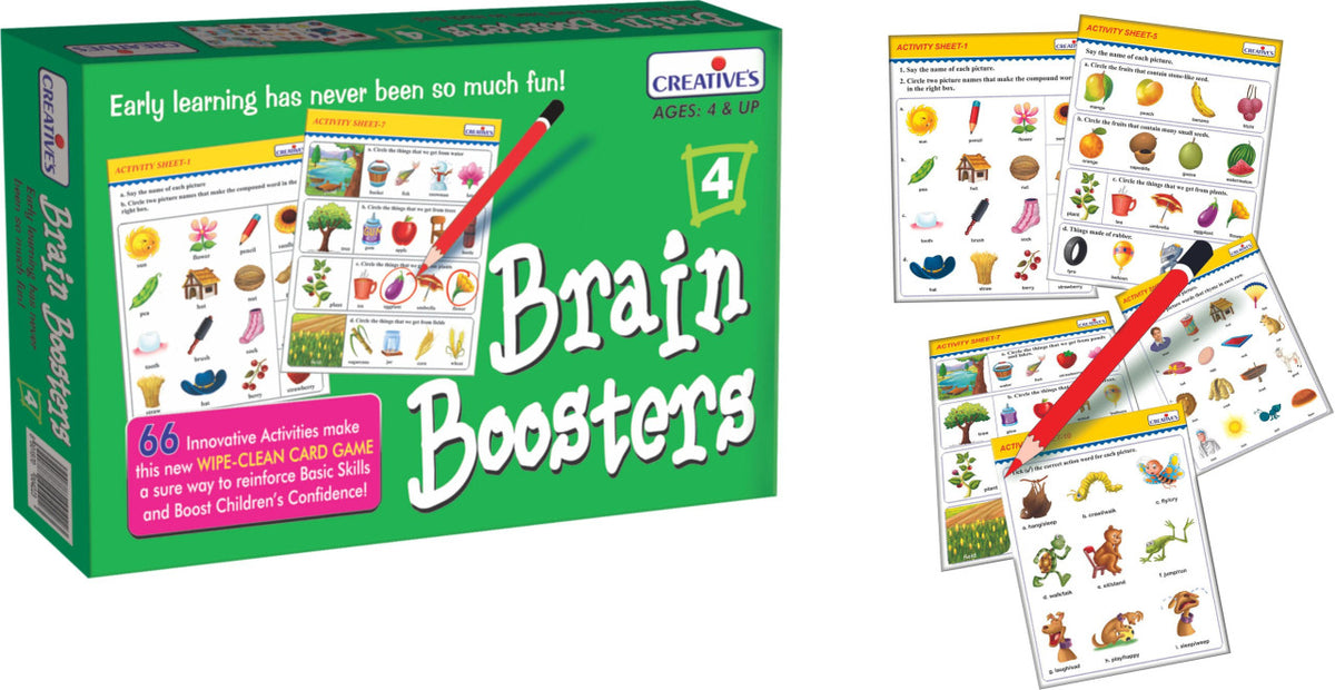 Creatives Brain Boosters - Wipe & Clean Activity Box (Ages 4+) | 1030