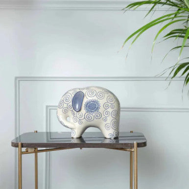 Karaca Home Blue White Elephant Figurine – [21x16cm] |  300.21.02.0180