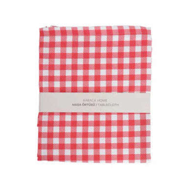 Karaca Home Short Preparation Plaid Table Cloth [Red] 160x220cm |  300.21.02.0522