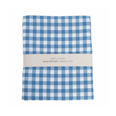 Karaca Home Short Preparation Plaid Table Cloth [Navy Blue] 160x220cm | 300.21.02.0523