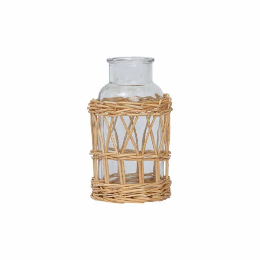 Karaca Home Melanie Wicker Glass Vase 20cm |  300.22.02.0045
