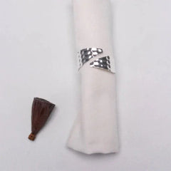 Karaca Home Hammered Metal Napkin Ring Set, 2Pcs [Silver] |  300.22.02.0468