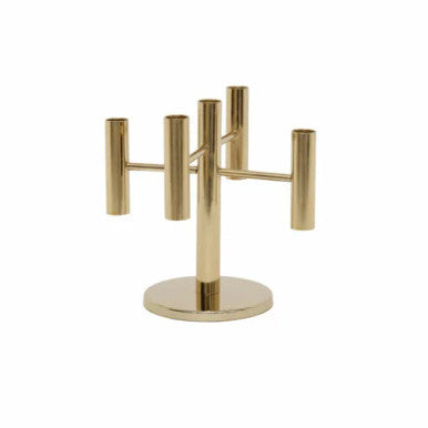 Karaca Home Glenna 5 Candlesticks Stainless Steel [22.75cm] Gold | 300.22.02.0590
