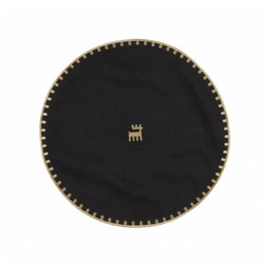 Karaca Home 50th Year 6Pcs Round Placemat [Black-Gold] 38cm | 300.22.02.0982