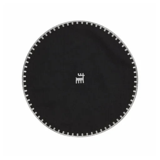 Karaca Home 50th Year 6Pcs Round Placemat [Black-Silver] 38cm | 300.22.02.0983
