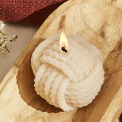 Karaca Home Rope Candle [8x8cm] – Cream Paraffin |  300.23.01.0275