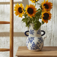 Karaca Home Cannes Vase – [20,8X17,4X26,8cm] Blue White |  300.23.01.0301