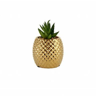 Karaca Home Lesley Pineapple Articifial Flower Pot Gold | 300.23.01.0533