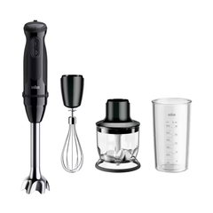 Braun MultiQuick 5 Hand Blender with Chopper and Whisk 1000W Black | MQ50202M