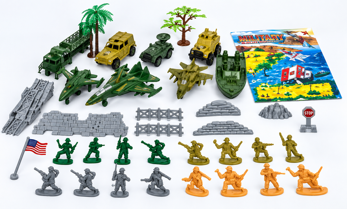 Peng Da Yu Military Equipment 38-Piece Army Playset Bucket | PD9975
