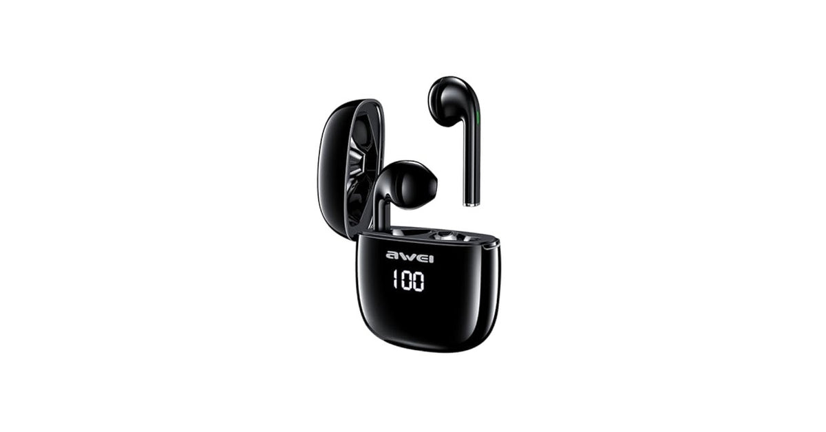 AWEI Wireless Earbuds BT With Charging Case Black | T28P