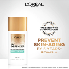 L’Oréal Paris UV Defender Sunscreen SPF50+/PA++++ - Shine Control