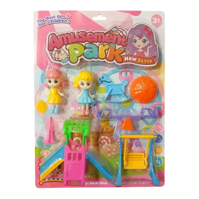 Amusement Park Doll Playset with Slide, Swing & Rides | HS014-5