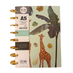 Notebook - Green Animal Print - 20.5x15.5cm - Giraffe | D318