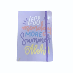Notebook - Less Monday More Summer - 10.5x7.5cm - Purple | D330