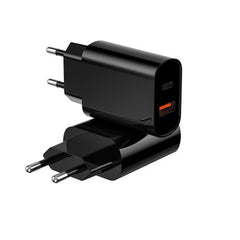 WIWU PD+QC Charger, EU Plug Wi-U002 Black | WI-U002-BLK