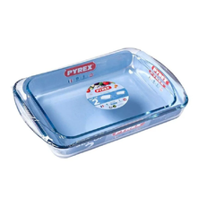 Pyrex Classic Rectangular Glass Baking Roasting, Set of 2 - 2.7 L & 3.7 L | 913S607