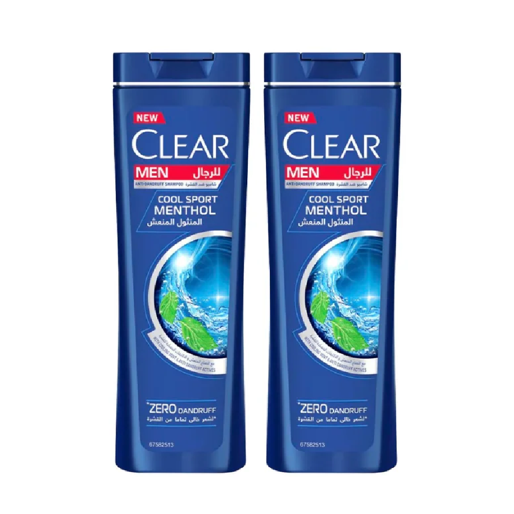Clear Anti-Dandruff Men Shampoo Cool Sport Menthol 360ml, 2 @ 20% OFF