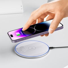 WIWU Quantus WI-W012 — 15W Wireless Fast Charger — White | WI-W012-WT