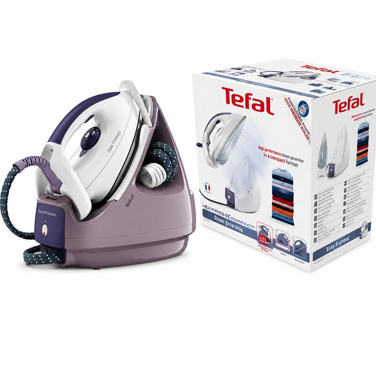 Tefal Easy Pressing Steam Generator Iron 2320W 1L - White / Purple | GV5266