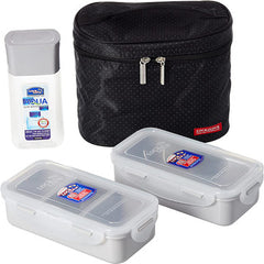 LocknLock 3 Pieces Set Lunch Box, Black | HPL758