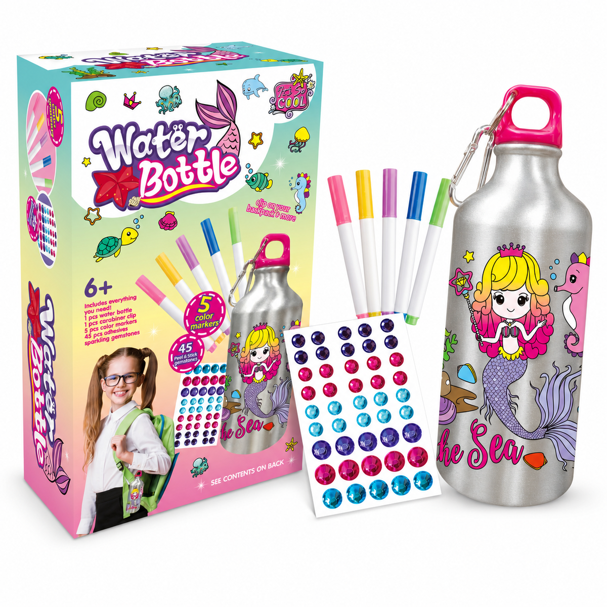 Mermaid DIY Water Bottle Decorating Kit | JX20420-1A