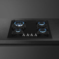 SMEG Gas Hob 60cm 4 Burners Classica Black Glass | PV364N