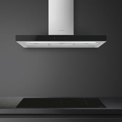Smeg Wall Mounted Hood 90cm 453 m³/h Stainless Steel Black Glass | KBT9L4VN