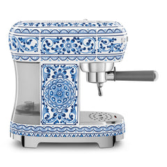 Smeg Manual Espresso Coffee Machine Dolce and Gabbana Blu Mediterraneo | ECF02DGBEU