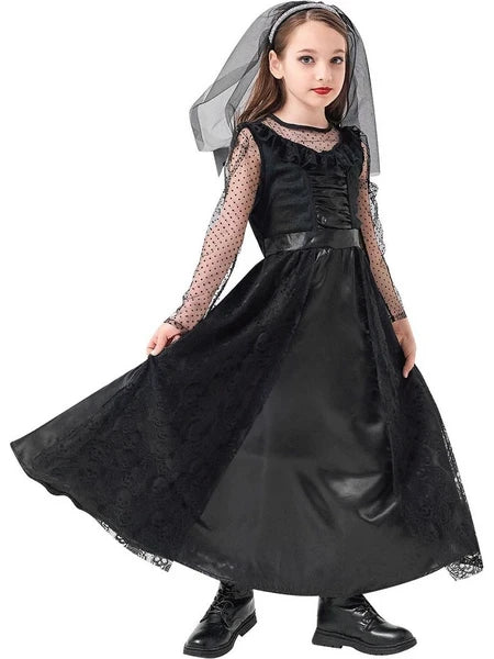 Carnival Costume for Children, Girl in Black (Dress, Head Accessories) | 098980