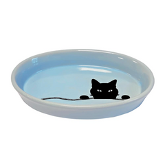 Nobby Cat Ceramic Dish Oval "Wilson" Light Blue | 82494