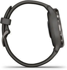 Garmin Venu 2S Fitness Smartwatch, Slate Bezel with  Graphite Silicone Band