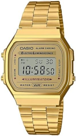Casio Digital Watch – Gold Case, Champagne Face & Gold Bracelet | A168WG-9WDF