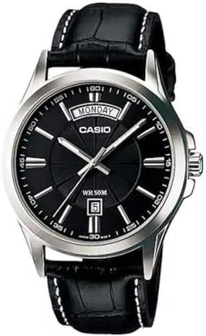 Casio Men 3H Watch - Silver / Black / Brown | MTP-1381L-1AVDF