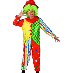 Clown Costume for Boys (Jumpsuit, Hat, Neckpiece) | 091159