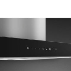 Smeg Island Hood 90cm 626 m³/h Stainless Steel Black Glass | KBTI9L4VN