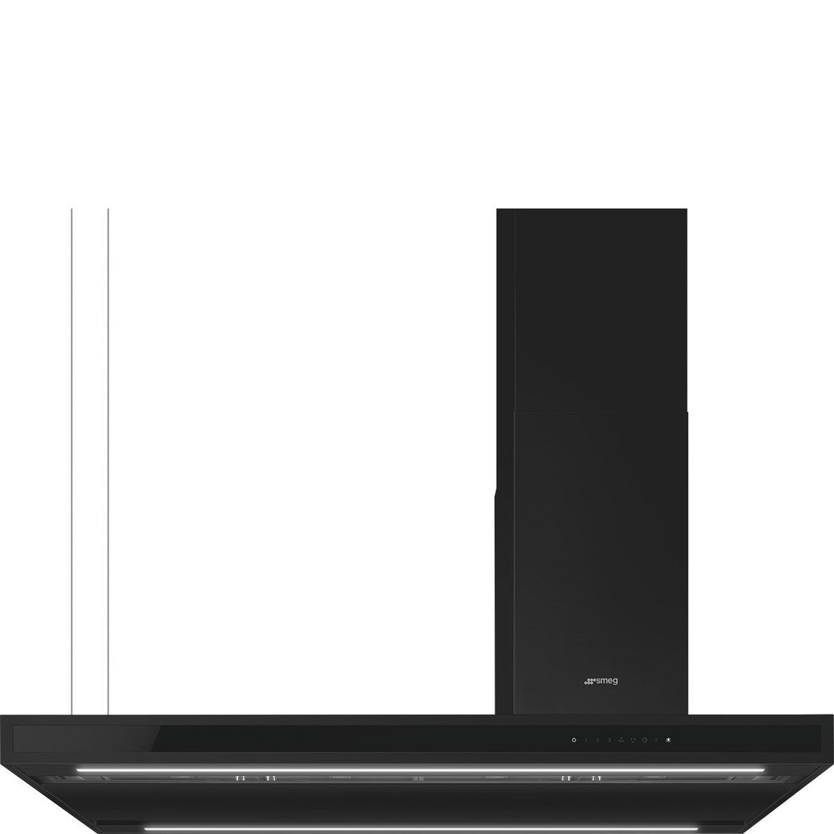 Smeg Island Hood 120cm 560 m³/h Asymmetric Black Matt | KBTI9L4VN