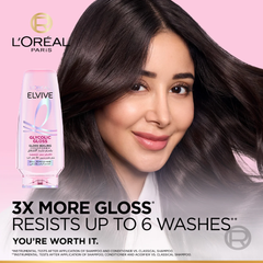 L'Oréal Paris Elvive Glycolic Gloss Gloss Sealing Conditioner for Dull Porous Hair Powered by 3% Glycolic Acid