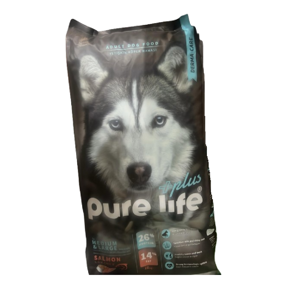 Pure Life Plus Dog Dry Food 15KG Super Premium Derma Care Salmon