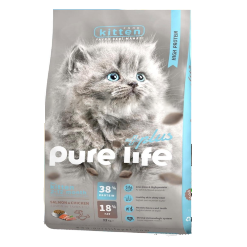 Pure Life Plus Cat Dry Food 15KG Super Premium Kitten Salmon & Chicken