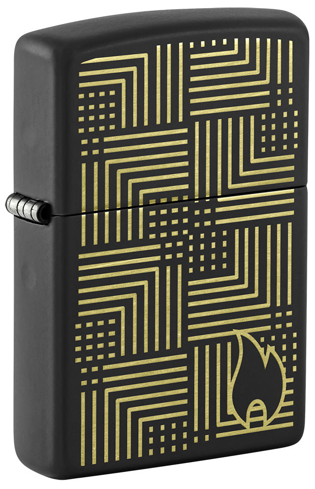 Zippo Reflection Design Black Matte Laser Engraved Windproof Lighter | 46478