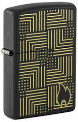 Zippo Reflection Design Black Matte Laser Engraved Windproof Lighter | 46478