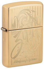 Zippo Swirling Filigree Design High Polish Brass Windproof Lighter | 46568