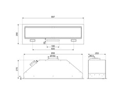 Smeg Integrated Hood 90cm 481 m³/h Black Matt | KSG9P4MB