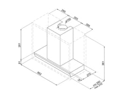 Smeg Integrated Hood 90cm 616 m³/h Stainless Steel | KSGT94X