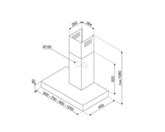 Smeg Wall Mounted Hood 60cm 473 m³/h Stainless Steel | KBT600XE