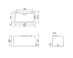 Smeg Integrated Hood 52cm 580 m³/h Stainless Steel | KSG52HPE