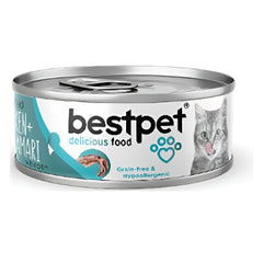 BESTPET شرائح الدجاج والحبار للقطط في مرقة 70 جرام | P0060