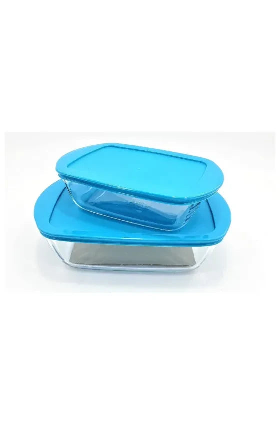 PYREX Cook & Store Set of 2 Dishes - 215P & 216P with Blue Lid | 913S659
