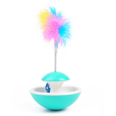 Cat Tumbler Toy Ball with Faux Feather & Bell | IG112